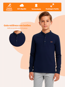 Camisa Manga Longa Gola Padre Bordô Bebê Menino