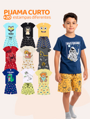 Kit com 6 Peças(3 conjunto) Pijama Curto