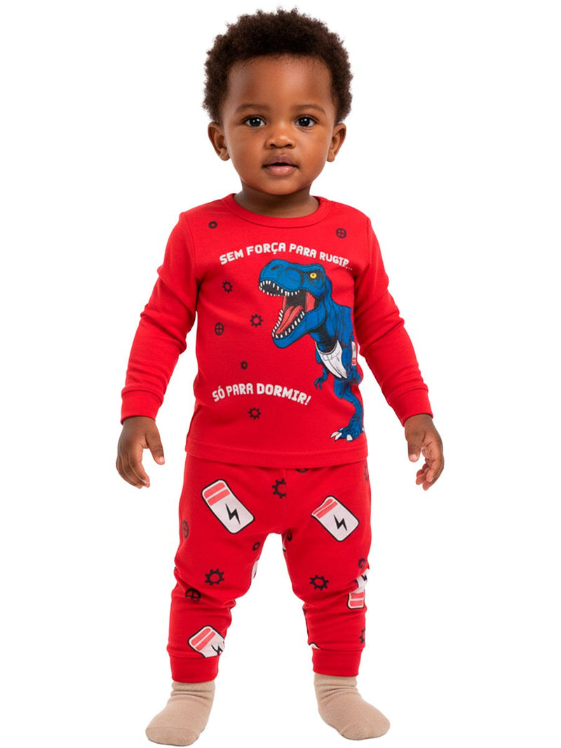 Pijama Longo Bebe Masculino Rugir