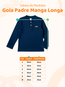 Camisa Manga Longa Gola Padre Marinho Infantil Menino