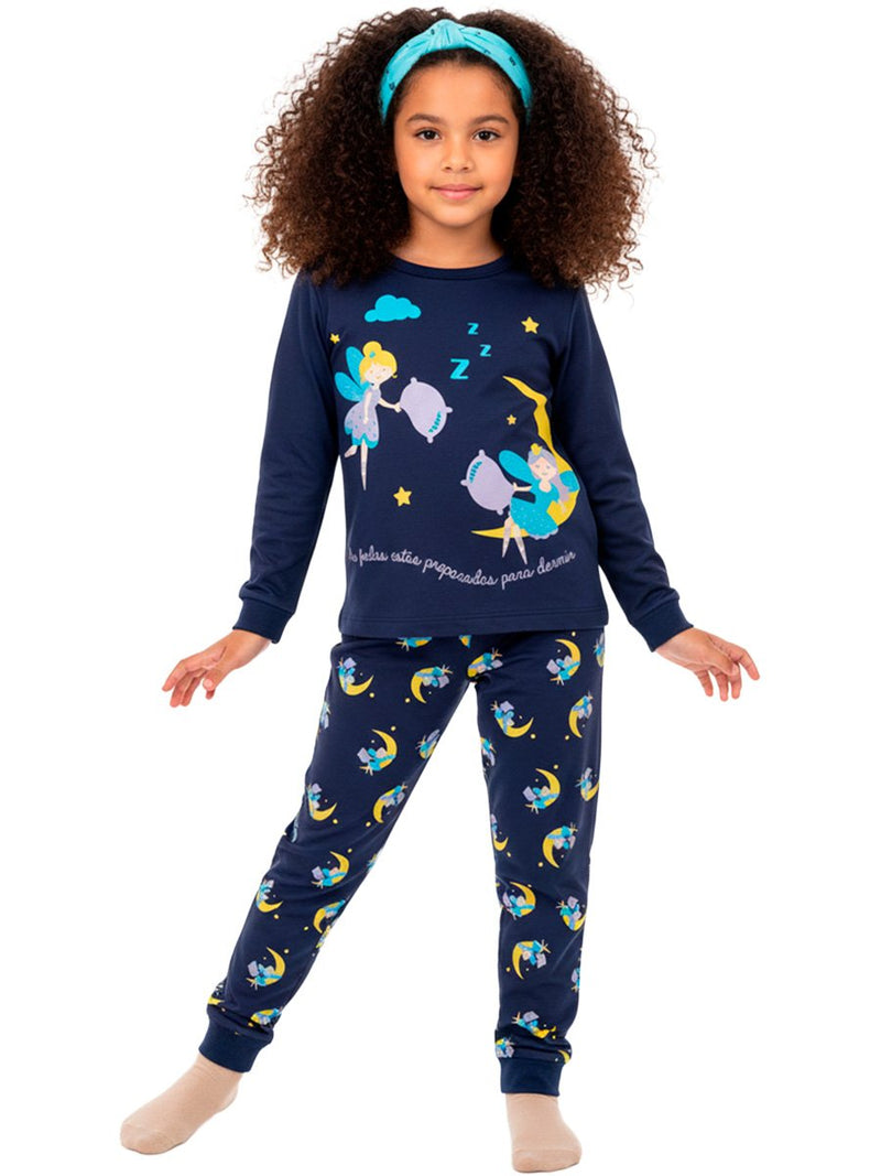 Pijama Longo Infantil Feminino Fadinha