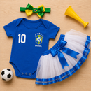 Body Bebê Brasil Feminino Copa 2026 • Kit 3 Peças