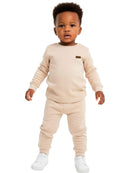 Conjunto Moletom Menino Bebe Monocromático Bege
