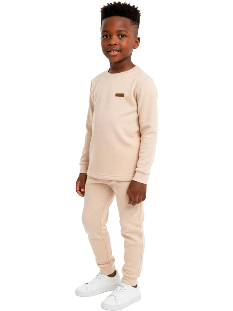 Conjunto Moletom Menino Infantil Monocromático Bege