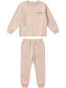 Conjunto Moletom Bebe Menina Monocromático Bege