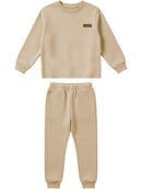 Conjunto Moletom Menino Bebe Monocromático Bege