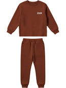 Conjunto Moletom Bebe Menina Monocromático Chocolate