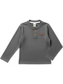 Camisa Manga Longa Gola Padre Chumbo Infantil Menino
