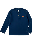 Camisa Manga Longa Gola Padre Marinho Bebê Menino