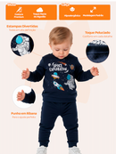 Conjunto Moletom Bebe Menino Urso Abraço Quentinho