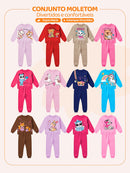 Conjunto Moletom Bebe Menina Urso Smart Casual Rosa BB