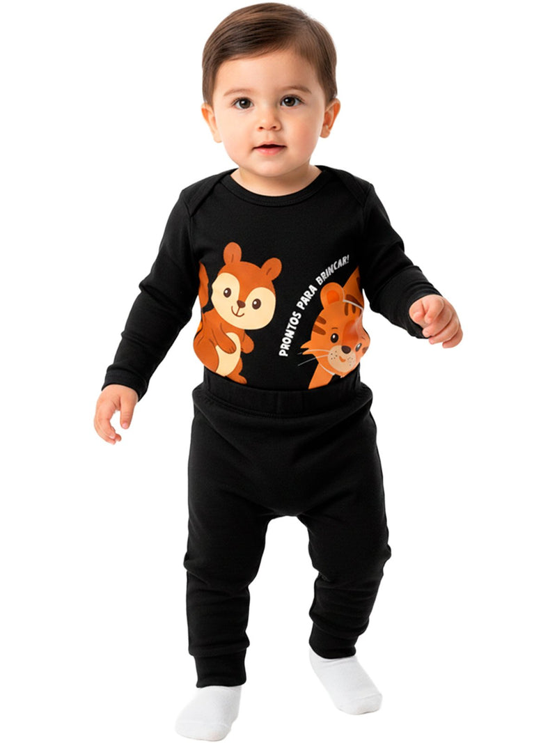Conjunto Body e Calça Longo Suedini Esquilo e Tiger