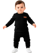 Conjunto Moletom Menino Bebe Monocromático Preto