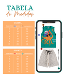 Conjunto Regata Estampado Infantil Menino Amigos do Mar Verde Claro com Bermuda Cinza