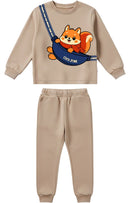 Conjunto Moletom Menino Bebe Bolsa Raposa Canela