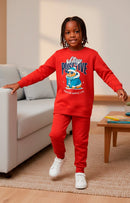 Conjunto Moletom Infantil Menino Stay Positive Vermelho
