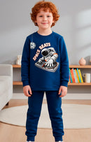 Conjunto Moletom Infantil Menino Space Beats Marinho