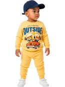 Conjunto Moletom Bebe Menino Outside Bichos Amarelo