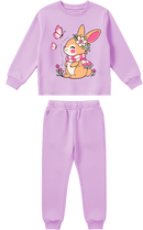 Conjunto Moletom Infantil Menina Coelinha Lilás