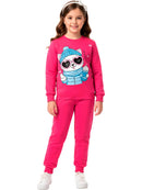Conjunto Moletom Bebe Menina Gatinha Frio Pink
