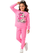 Conjunto Moletom Infantil Menina Urso Smart Casual Rosa BB
