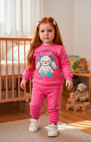 Conjunto Moletom Bebe Menina My Rabbit Chiclete