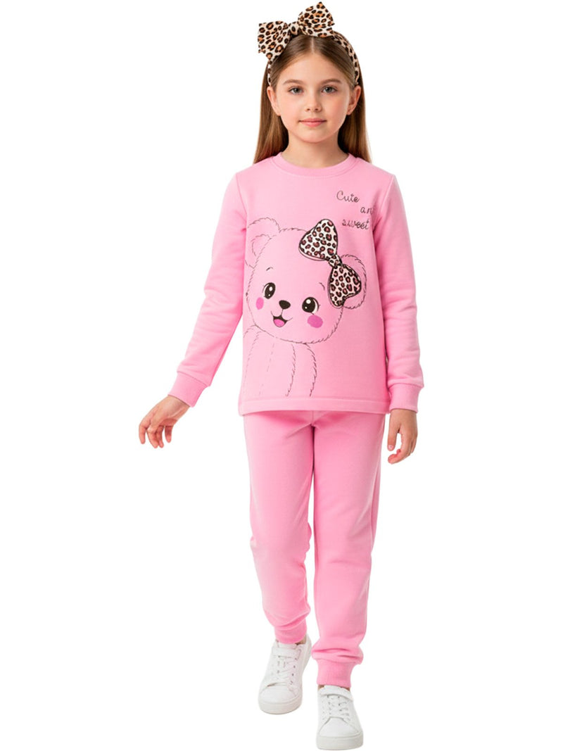 Conjunto Moletom Infantil Menina Ursinha Chique