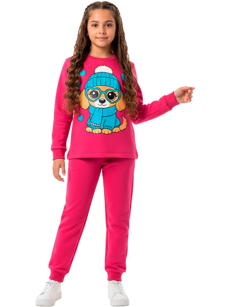 Conjunto Moletom Infantil Menina Cachorrinha Frio