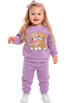 Conjunto Moletom Bebe  Menina Ursinhos Amigos