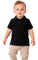 Camisa Gola Polo Infantil Menino Preto (Liso)