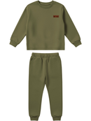 Conjunto Moletom Menino Infantil Monocromático Verde Militar