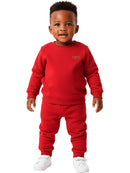 Conjunto Moletom Menino Bebe Monocromático Vermelho